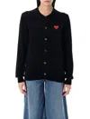 COMME DES GARÇONS PLAY COMME DES GARÇONS PLAY RED HEART PATCH CARDIGAN