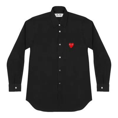 Comme Des Garçons Play Red Heart Shirt Unisex In Black