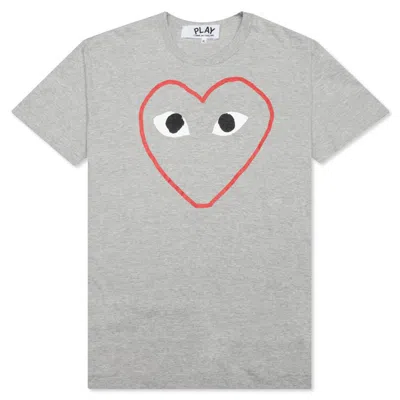 Pre-owned Comme Des Garçons Play Red Heart Sketch T-shirt In Grey