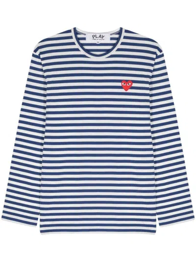 Comme Des Garçons Play Red Heart Striped T-shirt