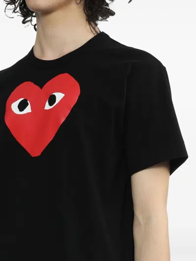 Comme Des Garçons Play Red Heart T-shirt In Black