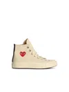 Comme Des Garçons Play High-top Canvas Converse Sneakers Collaboration In White