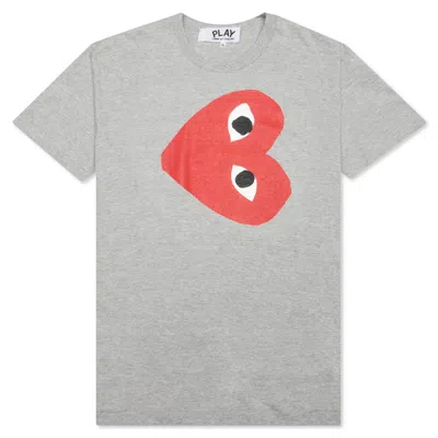 Pre-owned Comme Des Garçons Play Red Sideways Heart T-shirt In Grey