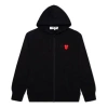 Comme Des Garçons Play Comme Des Garcons Play Red Stacked Heart Zip Up Hoodie In Black