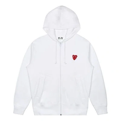 Comme Des Garçons Play Comme Des Garcons Play Red Zip Up Hoodie 'white'