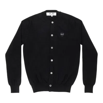 Comme Des Garçons Play Rhinestone Black Heart Round-neck Cardigan Unisex