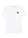 Comme Des Garçons Play Embroidered Heart Cotton T-shirt In White
