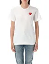 Comme Des Garçons Play Logo Embroidered T-shirt With Round Neck