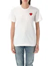 Comme Des Garçons Play Logo Embroidered T-shirt With Round Neck