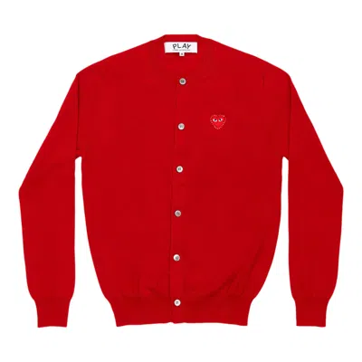 Comme Des Garçons Play Rhinestone Red Heart Round-neck Cardigan Unisex