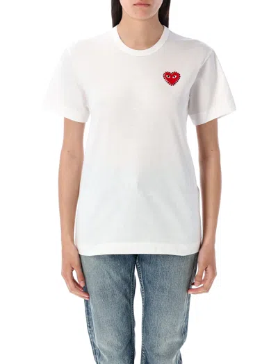 COMME DES GARÇONS PLAY RHINESTONES HEART T-SHIRT