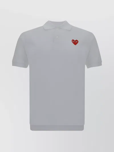 Comme Des Garçons Play Comme Des Garcons Play Mens Red Heart Logo T-shirt In White