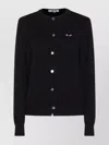 Comme Des Garçons Play Ribbed Cuff And Hem Crewneck Top In Black