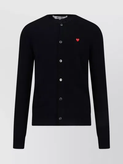 COMME DES GARÇONS PLAY RIBBED CUFF AND HEM CREWNECK TOP