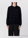 Comme Des Garçons Play Cardigan Round Collar Crystal Heart Blac In Black
