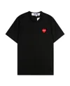 Comme Des Garçons Play Double Heart Patch Short Sleeve T-shirt In Black