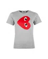 Comme Des Garçons Play Round Collar Printed T-shirt In Gray