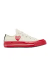 Comme Des Garçons Play Off-white & Red Converse Edition Chuck 70 Sneakers In Red