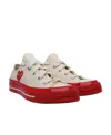 Comme Des Garçons Play Off-white & Red Converse Edition Chuck 70 Sneakers In Red