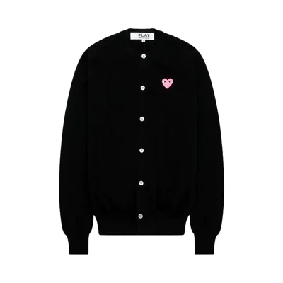 Pre-owned Comme Des Garçons Play Round Neck Cardigan 'black' | Men's Size L