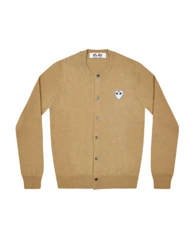Comme Des Garçons Play Round-neck Long-sleeved Sweater In Brown