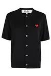 Comme Des Garçons Play Round Neck Red Emblem In Black