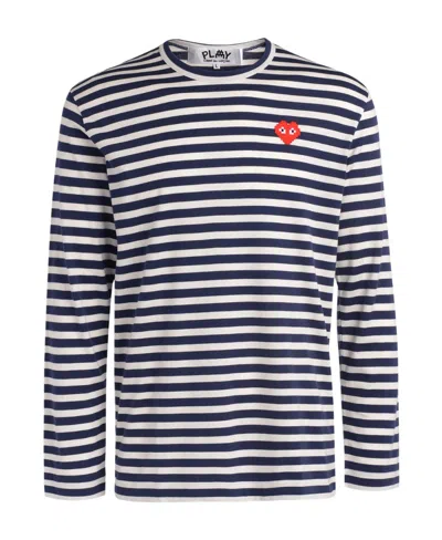 COMME DES GARÇONS PLAY ROUND NECK STRIPED T-SHIRT