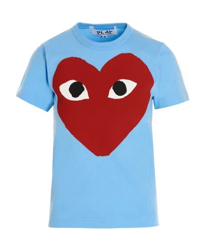 Comme Des Garçons Play Round-necked Cotton T-shirt In Red