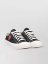 Comme Des Garçons Play Round Toe Canvas Sneakers With Contrast Stitching
