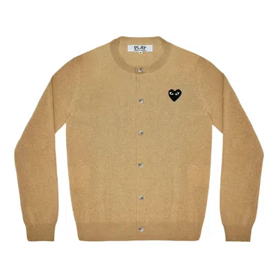 Comme Des Garçons Play Round-neck Black Emblem Cardigan Unisex In Yellow