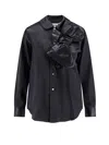 Comme Des Garçons Play Satin Shirt With Maxi Bow In Black