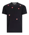 Comme Des Garçons Play Scattered Hearts Cotton T-shirt In Black