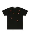 Comme Des Garçons Play Scattered Hearts Cotton T-shirt In Black
