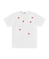 Comme Des Garçons Play Comme Des Garcons Play Scattered Hearts Cotton T-shirt In White
