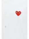 Comme Des Garçons Play Red Heart Patch Shirt In White