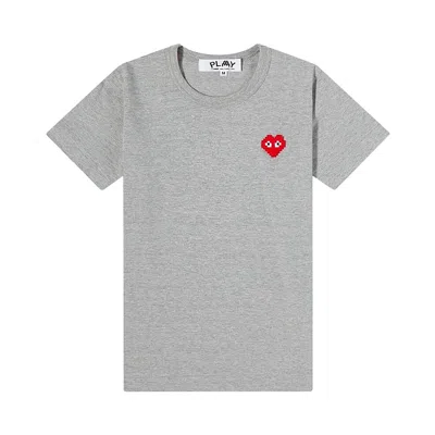 Pre-owned Comme Des Garçons Play Short-sleeve 'grey' | Men's Size M In Gray