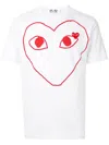 Comme Des Garçons Play Short Sleeve Heart Print T-shirt In White