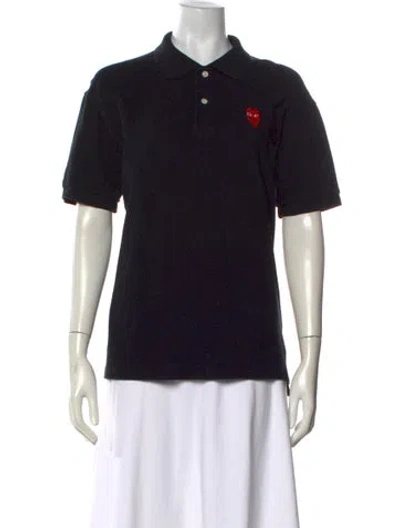 Pre-owned Comme Des Garçons Play Short Sleeve Polo In Black