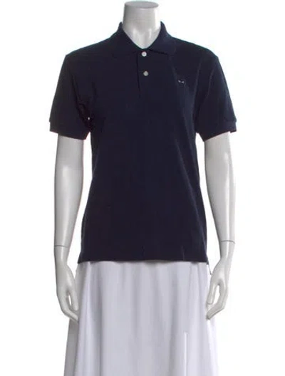 Pre-owned Comme Des Garçons Play Short Sleeve Polo In Blue
