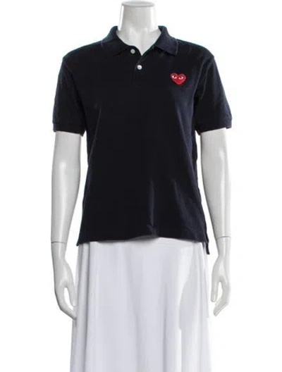Pre-owned Comme Des Garçons Play Short Sleeve Polo In Blue