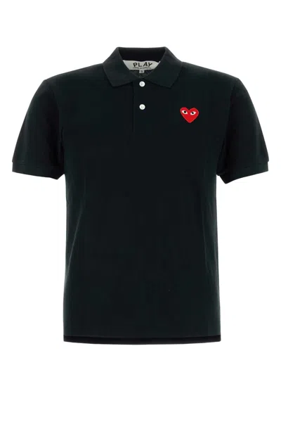 Comme Des Garçons Play Comme Des Garcons Play Short Sleeve Polo Red Heart In Animal Print