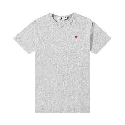 Pre-owned Comme Des Garçons Play Short-sleeve T-shirt With Sideways Red Heart 'grey'