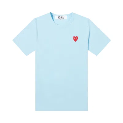 Pre-owned Comme Des Garçons Play Short-sleeve T-shirt With Small Red Heart 'blue' | Men's Size M