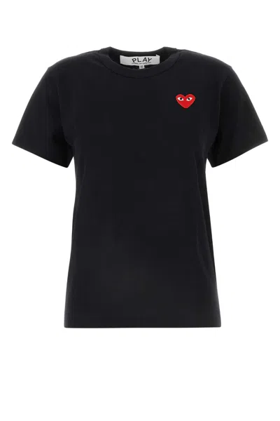 Comme Des Garçons Play Comme Des Garcons Play Short Sleeve Tee Red Heart In Black