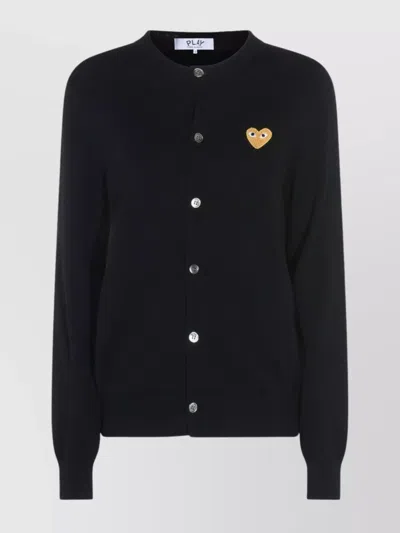 Comme Des Garçons Play Short Sleeve Top Crew Neck Style In Black