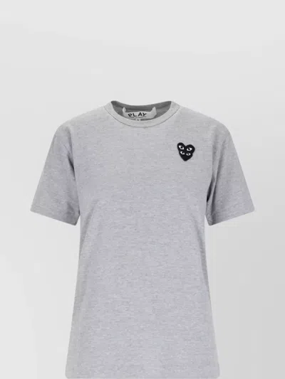 Comme Des Garçons Play Short Sleeve Top Crew Neck Style In Gray