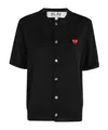 Comme Des Garçons Play Short-sleeved Knitted Cardigan In Black