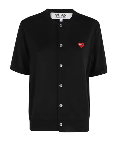COMME DES GARÇONS PLAY SHORT-SLEEVED KNITTED CARDIGAN