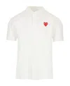 Comme Des Garçons Play Short-sleeved Polo Shirt In White