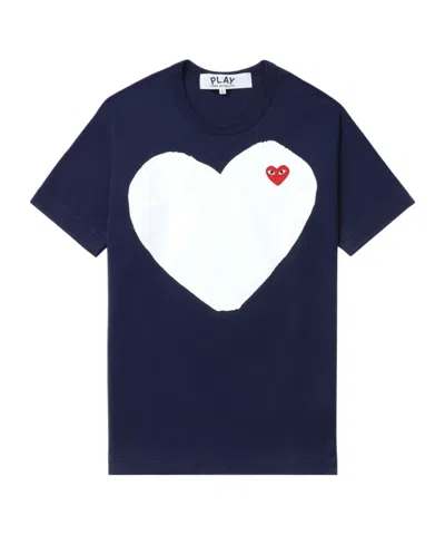 Comme Des Garçons Play Heart-print Cotton T-shirt In Black